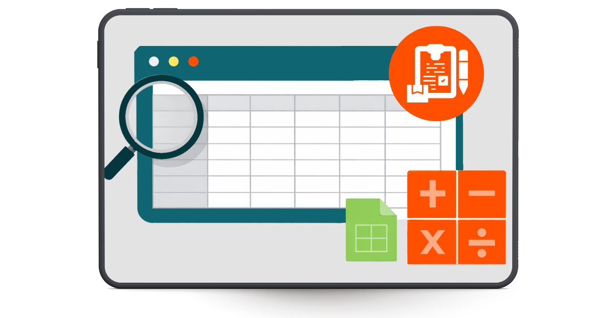 Imagem de um tablet ilustrando a planilha de gestão de ordem de servoço