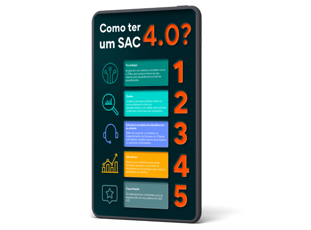 Imagem de um tablet com a capa do infográfico para representar o material que será feito o download